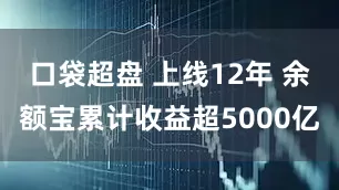 口袋超盘 上线12年 余额宝累计收益超5000亿